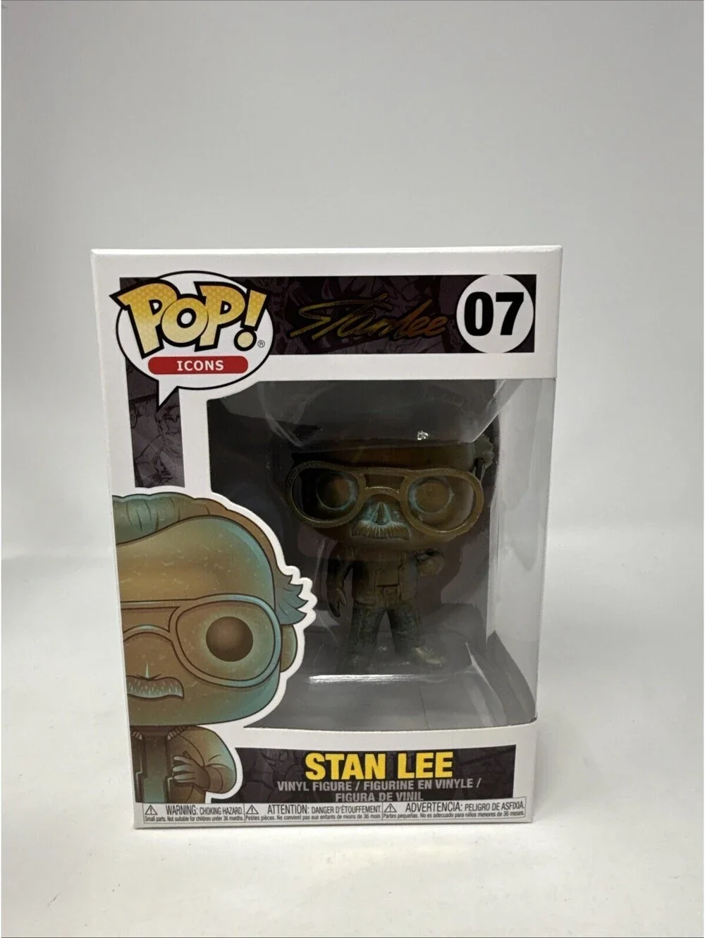 STAN LEE PATINA Funko Pop! #07 Vinyl Figure Marvel Comics Legend NEW